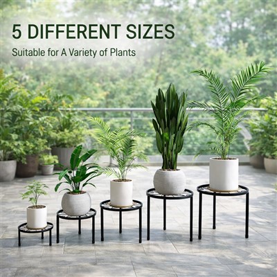 Pachet de 5 suporturi metalice pentru plante pentru plante de interior și exterior